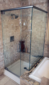 stone and glass shower