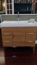 bathroom counter and cabinets